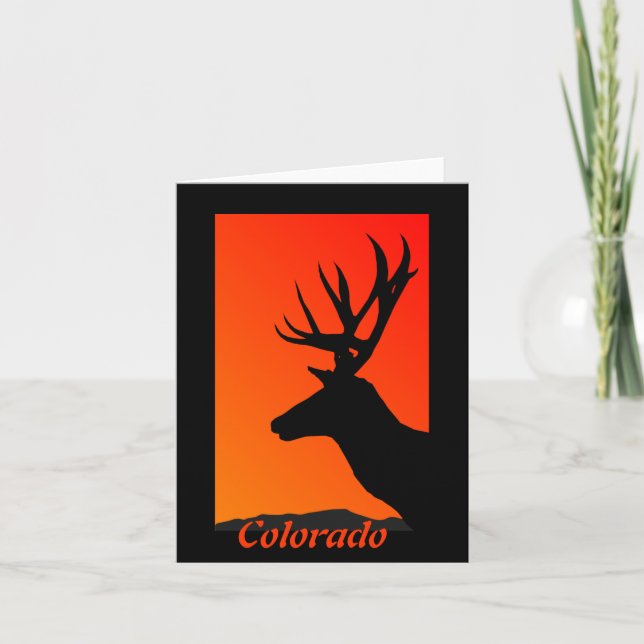 Carte de vœux silhouette de cerf du Colorado (Devant)