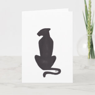 Carte de vœux silhouette de chat noir blanc