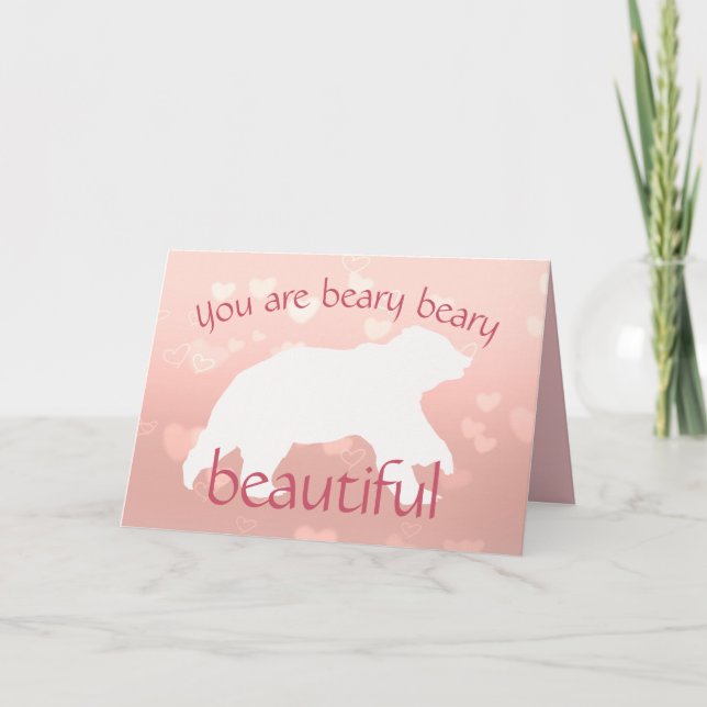 Carte de vœux silhouette d'ours blanc (Devant)