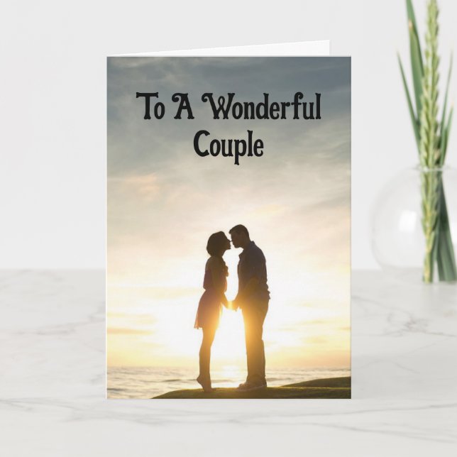 Carte de vœux silhouettes de couple pour anniversa (Devant)