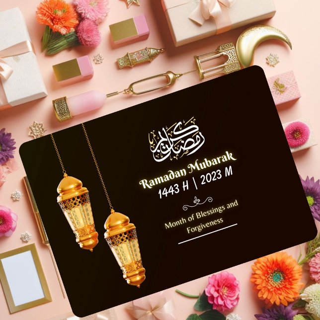 Carte de voeux simple 3D Ramadan Moubarak à deux c (Créateur téléchargé)