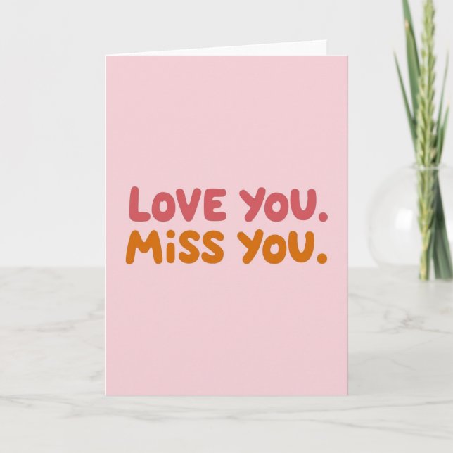 Carte de vœux Simple Amour Tu Me Manques (Devant)