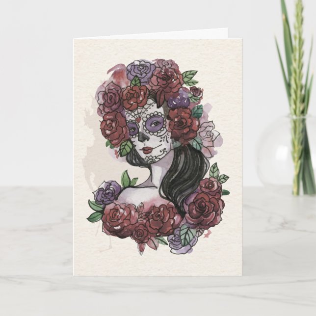 Carte de voeux simple Boo-tiful Dia de los Muertos (Devant)