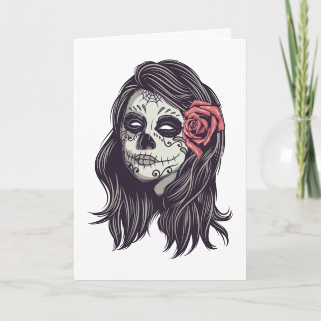 Carte de voeux simple Boo-tiful Dia de los Muertos (Devant)
