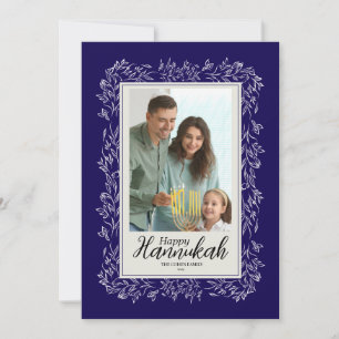 Carte de vœux simple de la fête de Hanouka avec ph