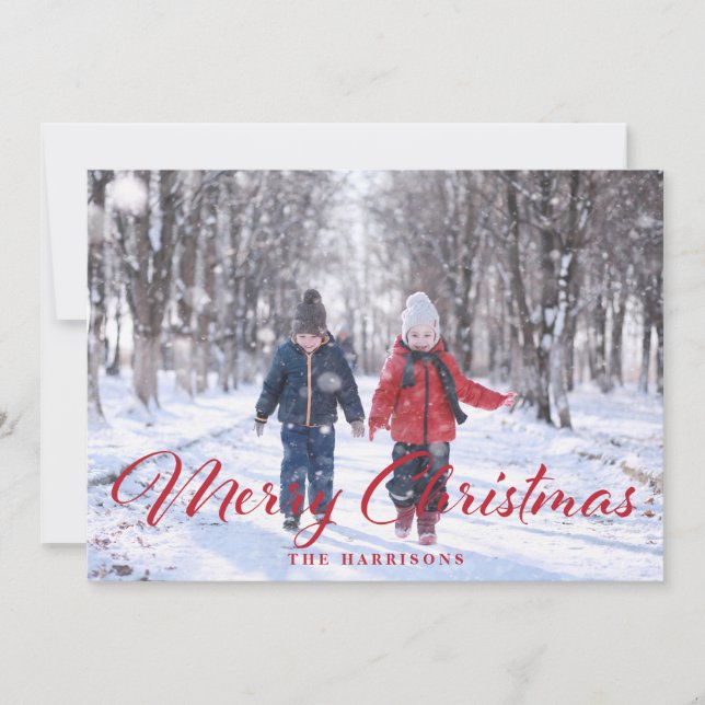 Carte de vœux simple de Noël avec photo (Devant)