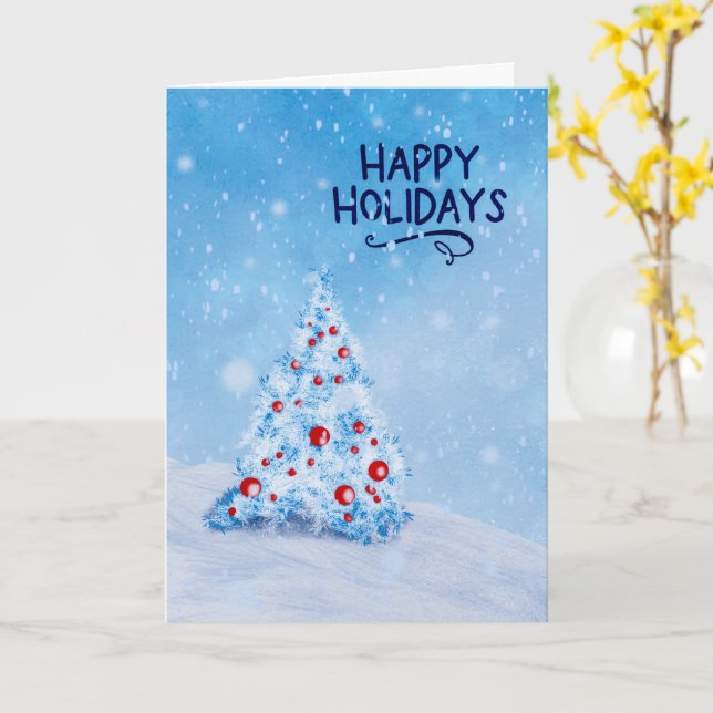 Carte de vœux simple de Noël pour les fêtes (Fleur jaune)