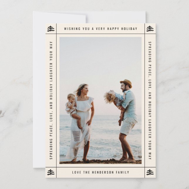 Carte de vœux simple de vacances en 5x7 avec un th (Devant)
