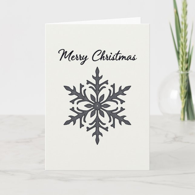 Carte de vœux simple flocon de neige de Noël (Devant)
