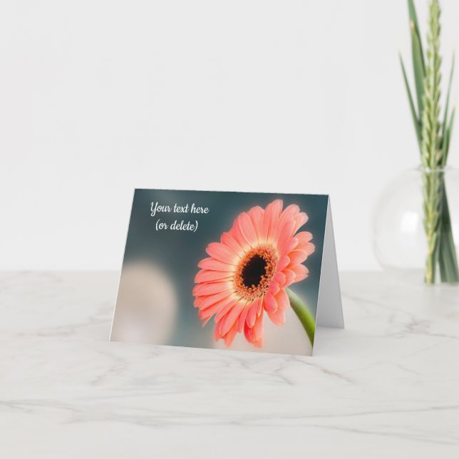 Carte de vœux simple Gerbera rose (Devant)