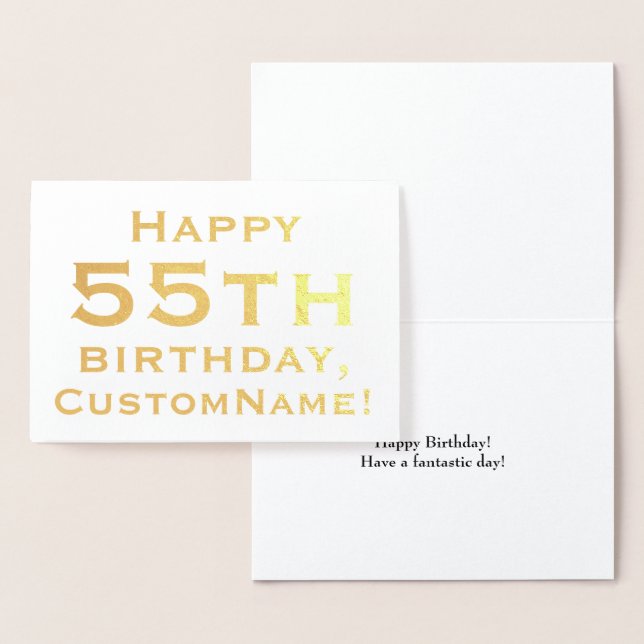 Carte de voeux simple Gold Foil 55e anniversaire (Affichage)