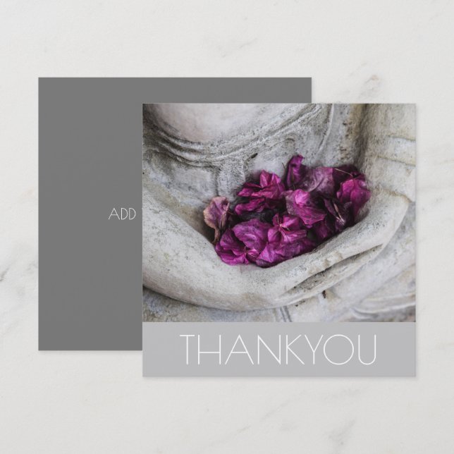 Carte de vœux simple: MERCI: BUDDHA (Devant / Derrière)