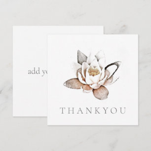 Carte de vœux simple: MERCI: LOTUS BLANC