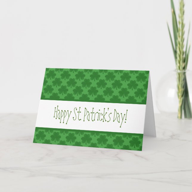 Carte de voeux simple Motif Shamrock (Devant)