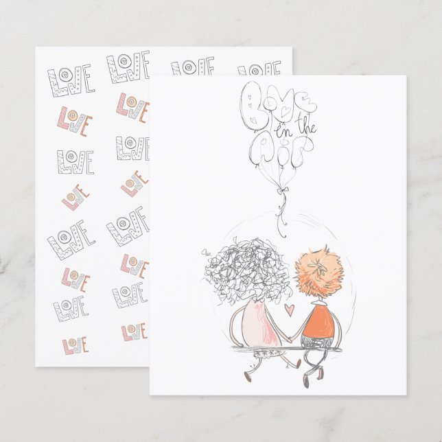 Carte de vœux simple pour la Saint-Valentin ! (Devant / Derrière)