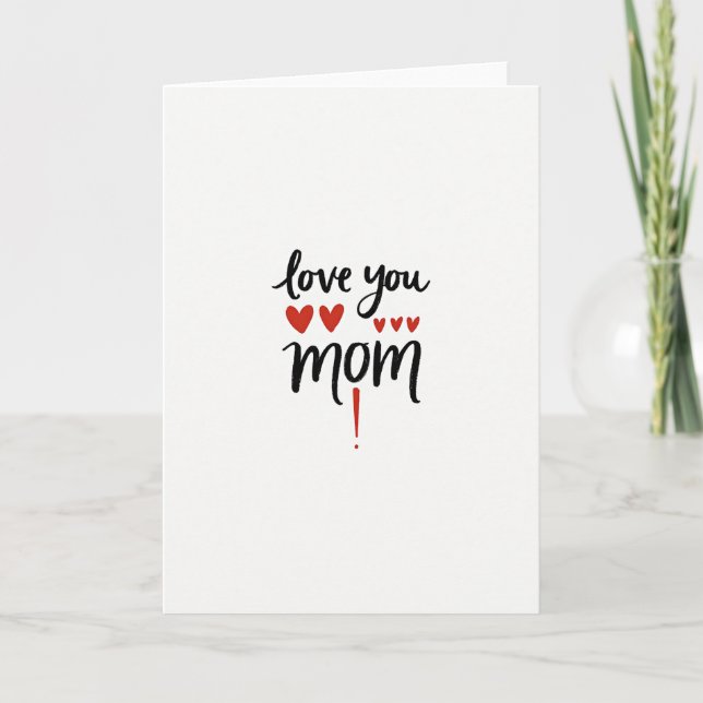 Carte de vœux simple pour maman je t'aime (Devant)