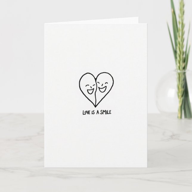Carte de vœux Simple Sourire d'Amour (Devant)