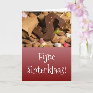 Carte de vœux Sinterklaas avec image de bonbons