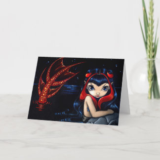Carte de voeux "Sirène à queue rouge"