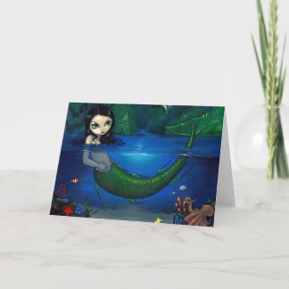 Carte de voeux "Sirène dans sa Grotte"