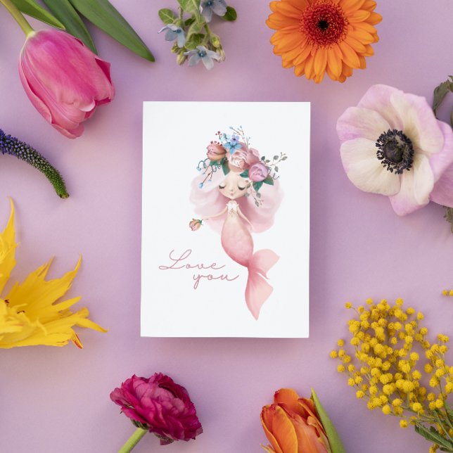 Carte de vœux sirène « Je t’aime » (Créateur téléchargé)