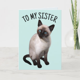 Carte de voeux SISTER SIAMESE CAT ANNIVERSAIRE