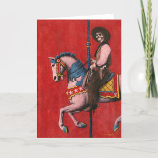 Carte de voeux Skeleton Cowboy Carousel