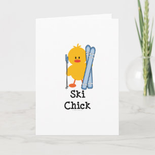 Carte de voeux Ski Chick