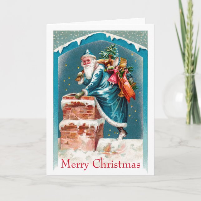 Carte de voeux Sky Blue Père Noël (Devant)