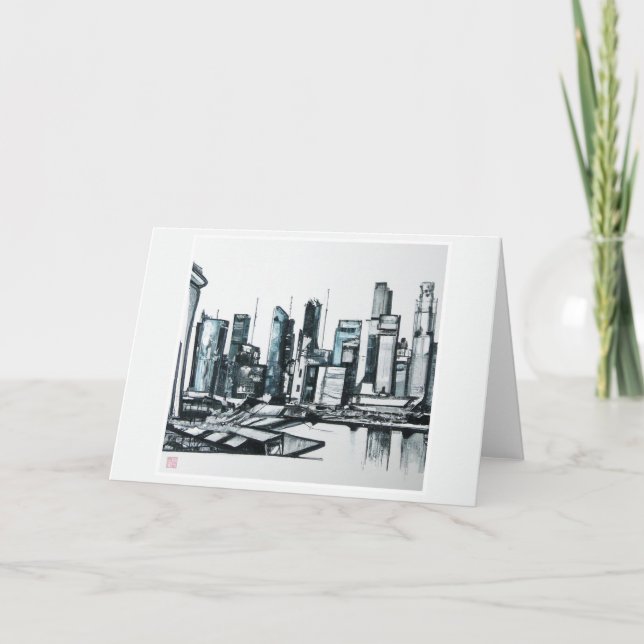 Carte de voeux Skyline de Singapour (Devant)