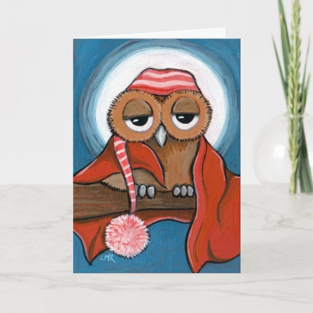 Carte de voeux Sleepy Owl (Devant)