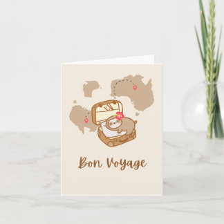 Carte de voeux Sloth Bon Voyage