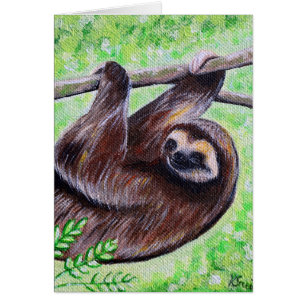 Carte de voeux Sloth Painting
