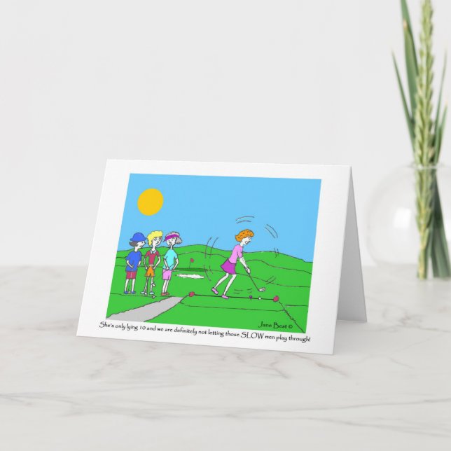 Carte de voeux Slow Men Golf Cartoon (Devant)