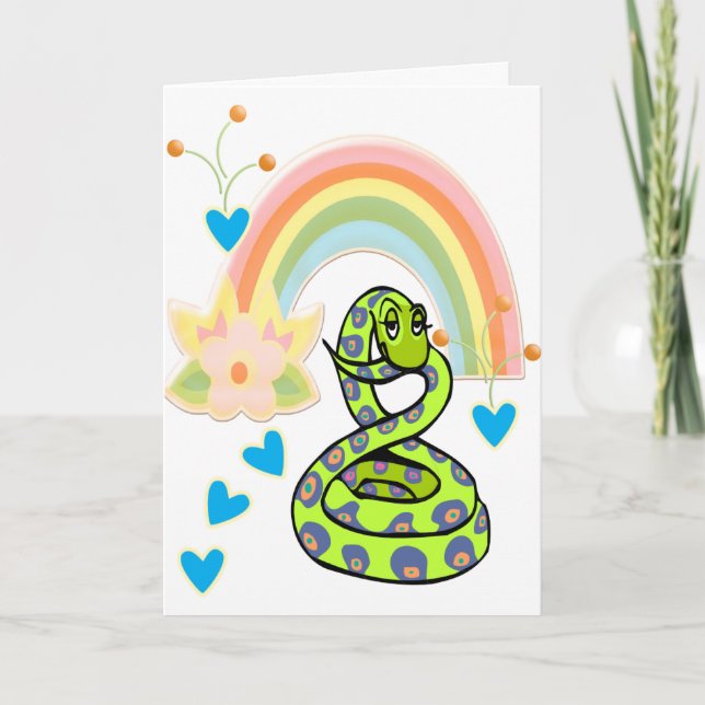 Carte de voeux Snake Rainbow (Devant)