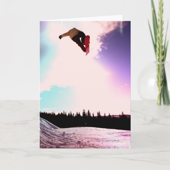 Carte de voeux Snowboard Air (Devant)