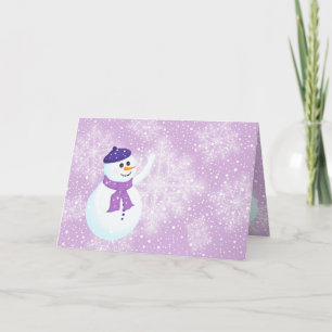 Carte de voeux Snowman et Snowflakes