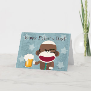 Carte de voeux Sock Monkey Papa