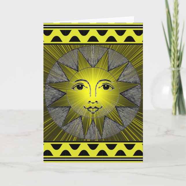 Carte de voeux Soleil Souriant (Devant)