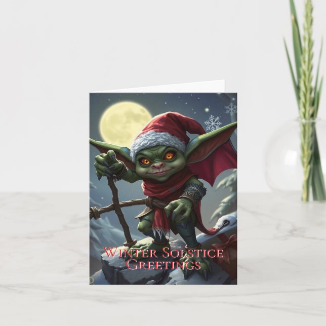 Carte de voeux Solstice d'hiver Goblin (Devant)