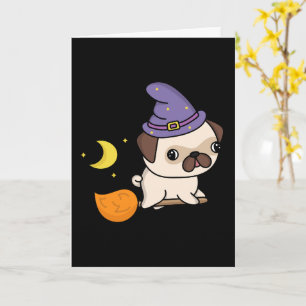 Carte de vœux sorcière pug (vierge)