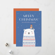 Carte de vœux Souhaits d'ours polaire. Indigo