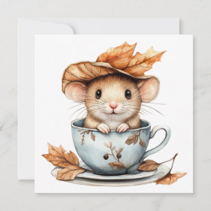 Carte de vœux Souris d'Automne