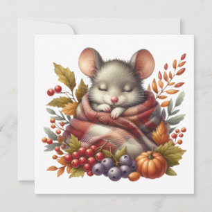 Carte de vœux Souris d'Automne