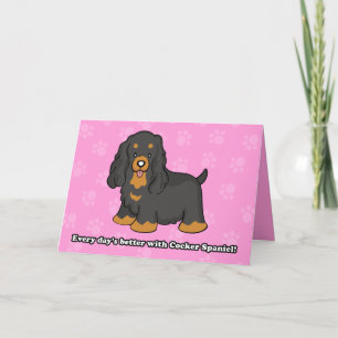 Carte de voeux Spaniel de Cocker Cartoon mignonne