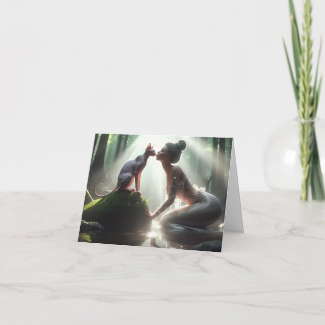 Carte de voeux Sphynx Kissing Mermaid (Devant)
