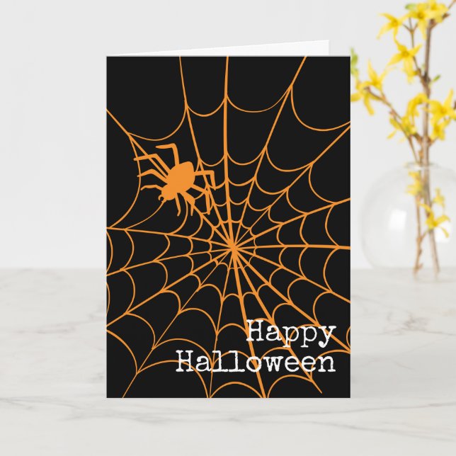Carte de voeux Spider Web Déplaisant Halloween (Fleur jaune)