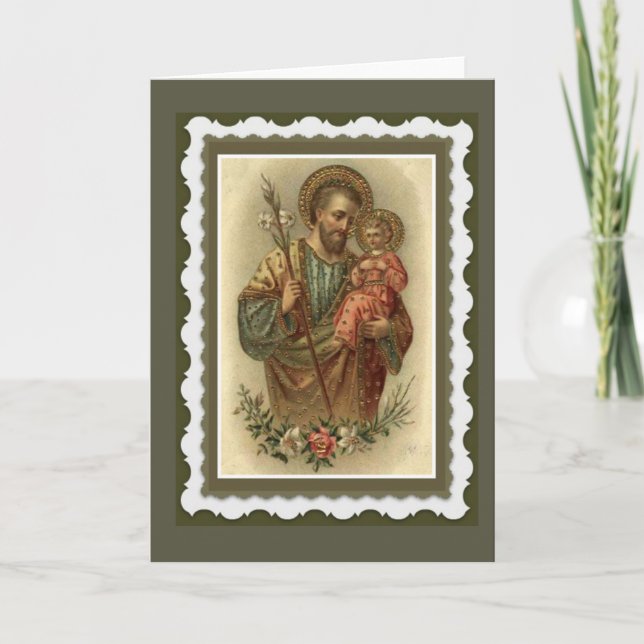 Carte de voeux St Joseph avec prière (Devant)