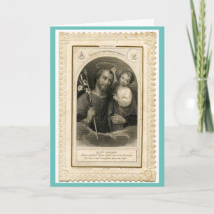 Carte de voeux St.Joseph Et Jesus Fête des pères