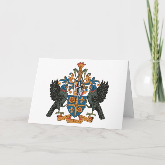 Carte de voeux St. Lucia Coat of Arms (Devant)